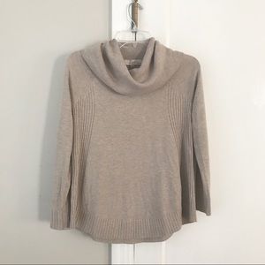 LOFT | Beige Cowl Neck Round Hem Sweater